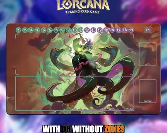Ursula | Lorcana Playmat - With or Without Zones | TCG Playmat | Trading Card Game Playmat | 14x24inch (60x35cm) | HD Print