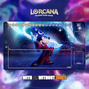 Mickey | Lorcana Playmat - With or Without Zones | TCG Playmat | Trading Card Game Playmat | 14x24inch (60x35cm) | HDPrint