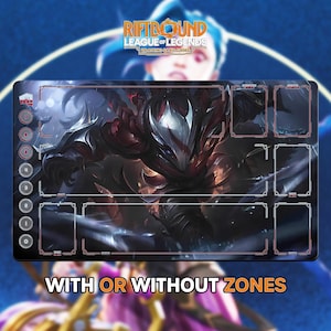 Blood Moon Talon Playmat | Riftbound League of Legends TCG (24x14 inches) | Stitched Edges