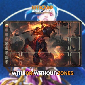 High Noon Hecarim Playmat | Riftbound League of Legends TCG (24x14 inches) | Stitched Edges