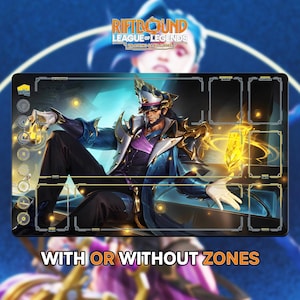 Twisted Fate Playmat | Riftbound League of Legends TCG (24x14 inches) | Stitched Edges