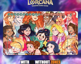 Disney Girl's | Lorcana Playmat - With or Without Zones | TCG Playmat | Trading Card Game Playmat | 14x24inch (60x35cm) | HD Print