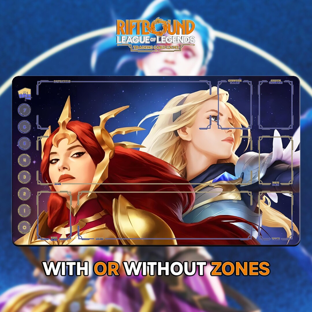 Lux and Leona Playmat | Riftbound League of Legends TCG (24x14 Inches ...