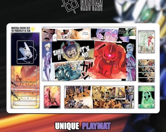 Gundam TCG Playmat | Unique - The Manga | 14x24inch (60x35cm) | Stitched Edge