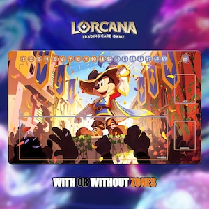 Mickey Mouse  | Lorcana Playmat - With or Without Zones | TCG Playmat | Trading Card Game Playmat | 14x24inch (60x35cm) | HD Print