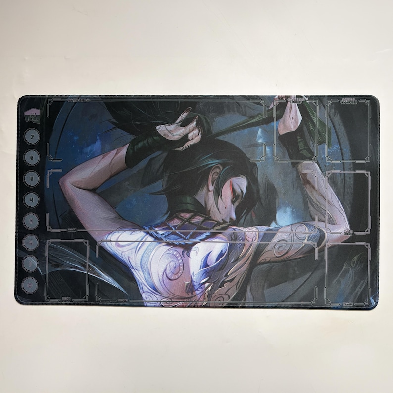 Akali Alt Riftbound AKALI Tatoo Playmat | Riftbound League of Legends TCG (24x14 Inches ...