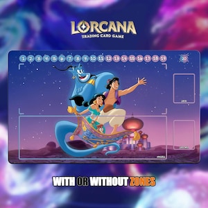 The Genie | Lorcana Playmat - With or Without Zones | TCG Playmat | Trading Card Game Playmat | 14x24inch (60x35cm) | HDPrint