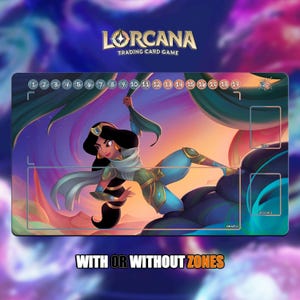 Jasmine | Lorcana Playmat - With or Without Zones | TCG Playmat | Trading Card Game Playmat | 14x24inch (60x35cm) | HD Print