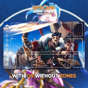 Gedreven speelkleed | Riftbound League of Legends TCG (24 x 14 inch) | Gestikte randen