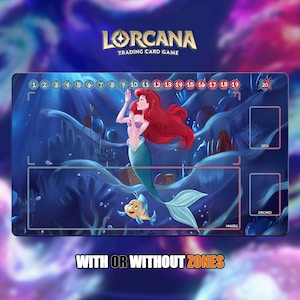 Ariel | Lorcana Playmat - With or Without Zones | TCG Playmat | Trading Card Game Playmat | 14x24inch (60x35cm) | HD Print