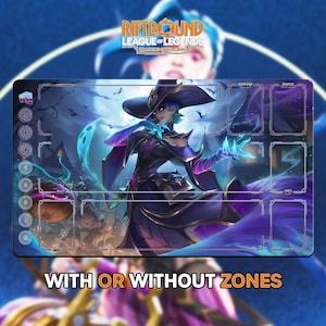 Bewitching Cassiopeia Playmat | Riftbound League of Legends TCG (24x14 inches) | Stitched Edges