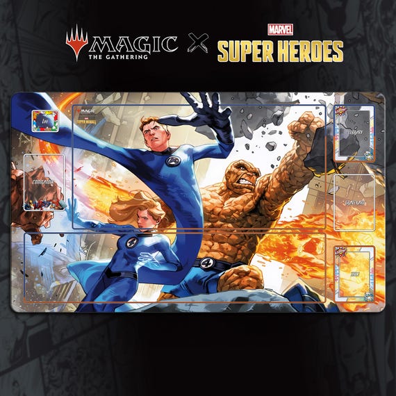 MTG X MARVEL Super Heroes Playmat TCG | Fantastic Four | (24x14