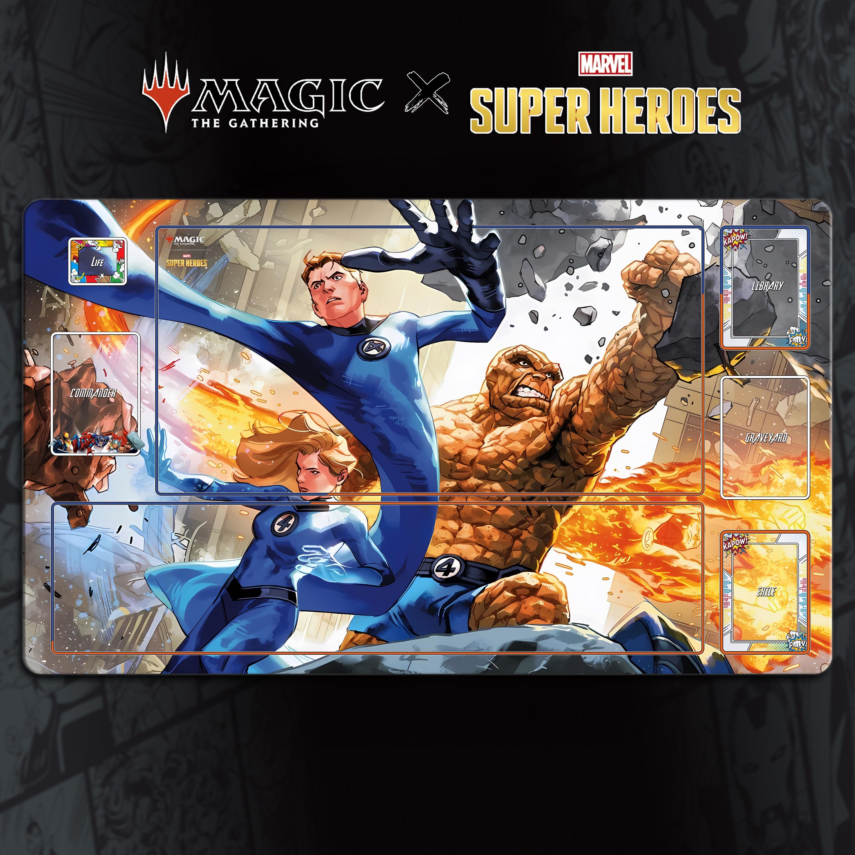 MTG X MARVEL Super Heroes Playmat TCG | Fantastic Four | (24x14