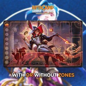 Arcana Aurora Playmat | Riftbound League of Legends TCG (24x14 inches) | Stitched Edges