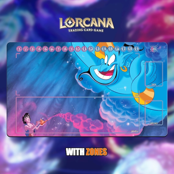 Genie X Aladdin | Lorcana Playmat - With or Without Zones | TCG Playmat |  Trading Card Game Playmat | 14x24inch (60x35cm) | HD Print - Etsy
