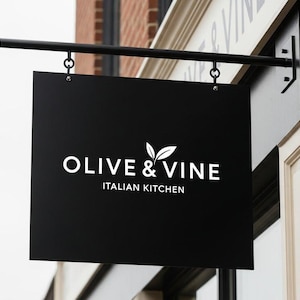 Blade sign, Double sided sign, Hanging store sign, Wall mounted sign, Storefront sign, Business sign, Metal business sign, Outdoor shop sign