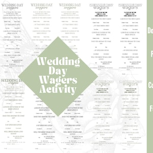 Cartes de pari du jour du mariage