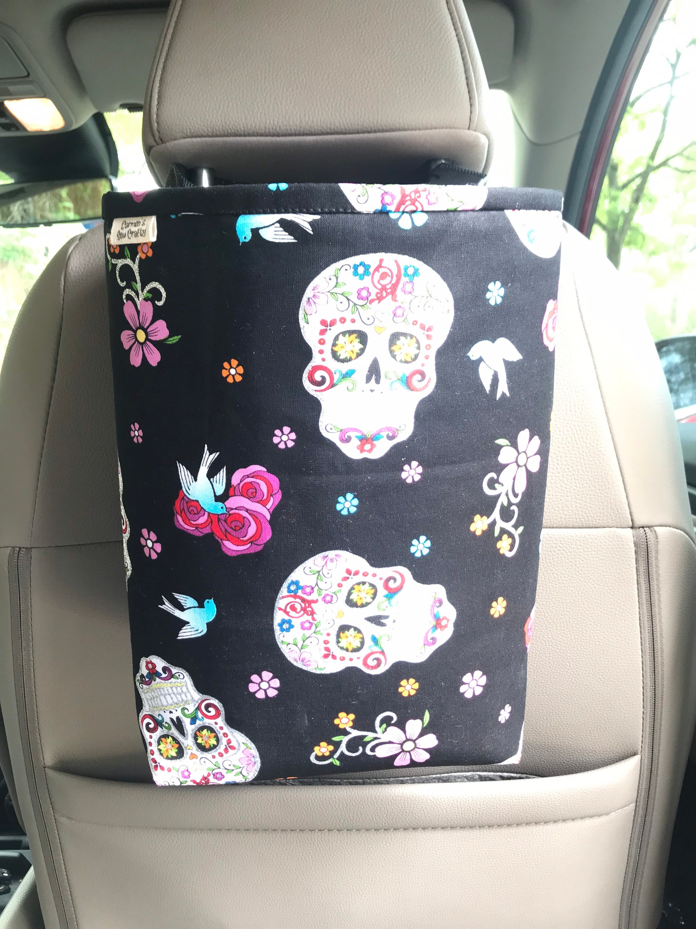 Car Trash Bag Pink Skull Girl small size - My Community Made