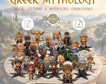 Chibi Greek Mythology STL Bundle, Gods, Monsters, Creatures Collection (Digital Download)
