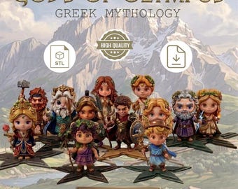 Chibi Greek Mythology STL Bundle, Olympus Gods Collection Figures (Digital Download)