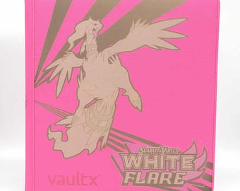 White Flare Laser Engraved-12 Pkt Binder w/matching Logo binder tag