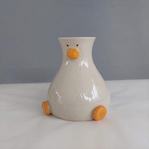 Round Boy Duck Vase (Handmade Ceramic Duck Home Decor Gift)