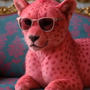 Pink Cheetah in sunglasses