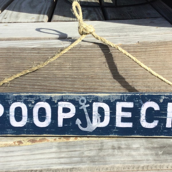 Cartel de la cubierta de la caca, vivero náutico, vivero de la playa, baño náutico, decoración de la navegación