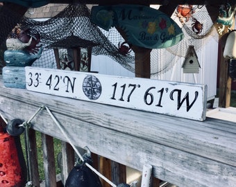 Latitude Longitude Custom Boating Sign