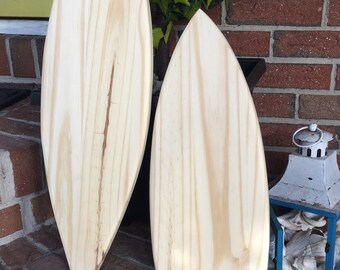 Surfboard unfinished wood DIY coastal nautical beach decor