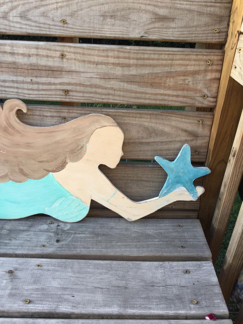 Mermaid wall art Large mermaid beach nursery mermaid decor Etsy