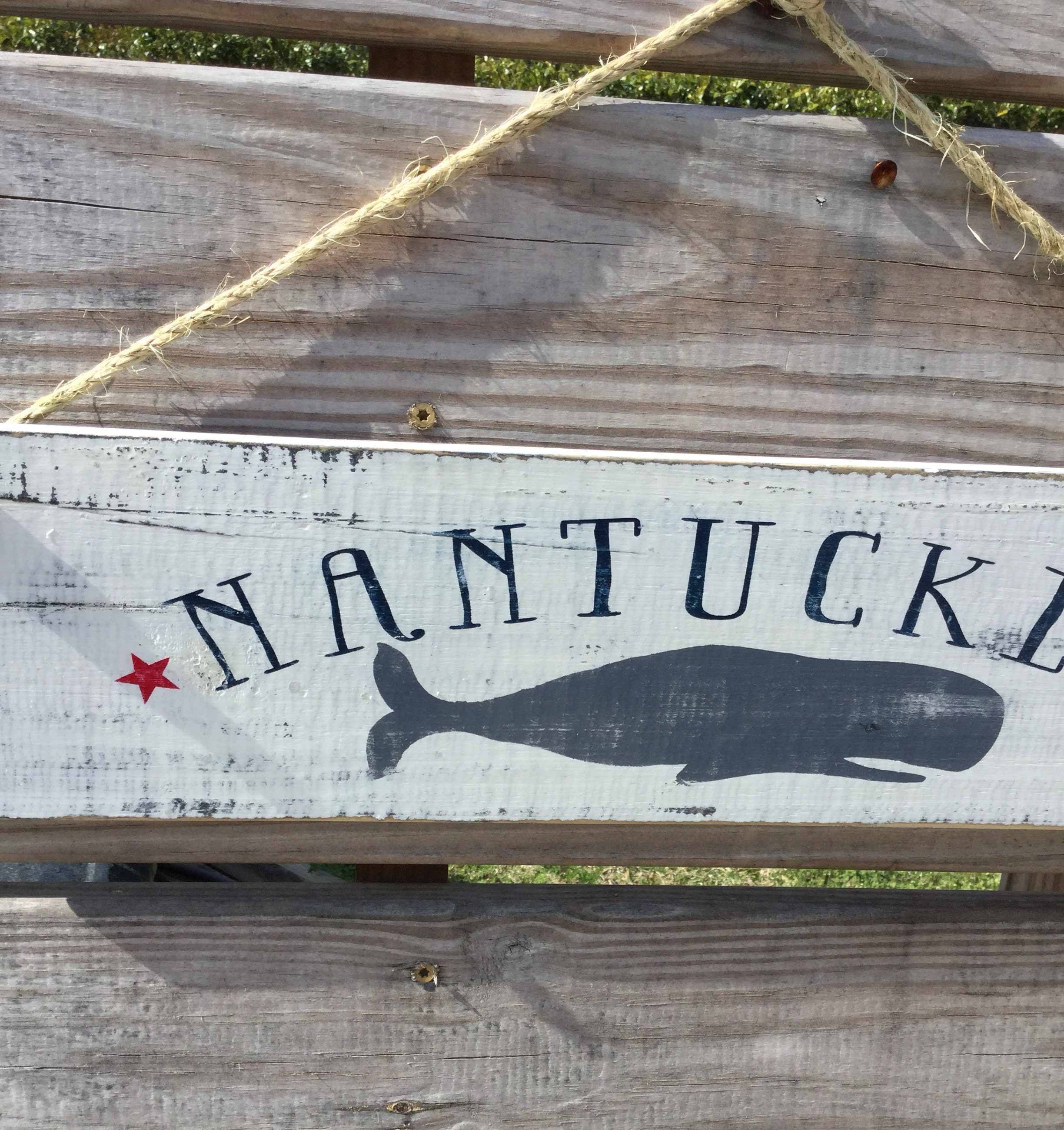 Nantucket Whale Sign Nautical Coastal and Nursery Beach Decor | Etsy
