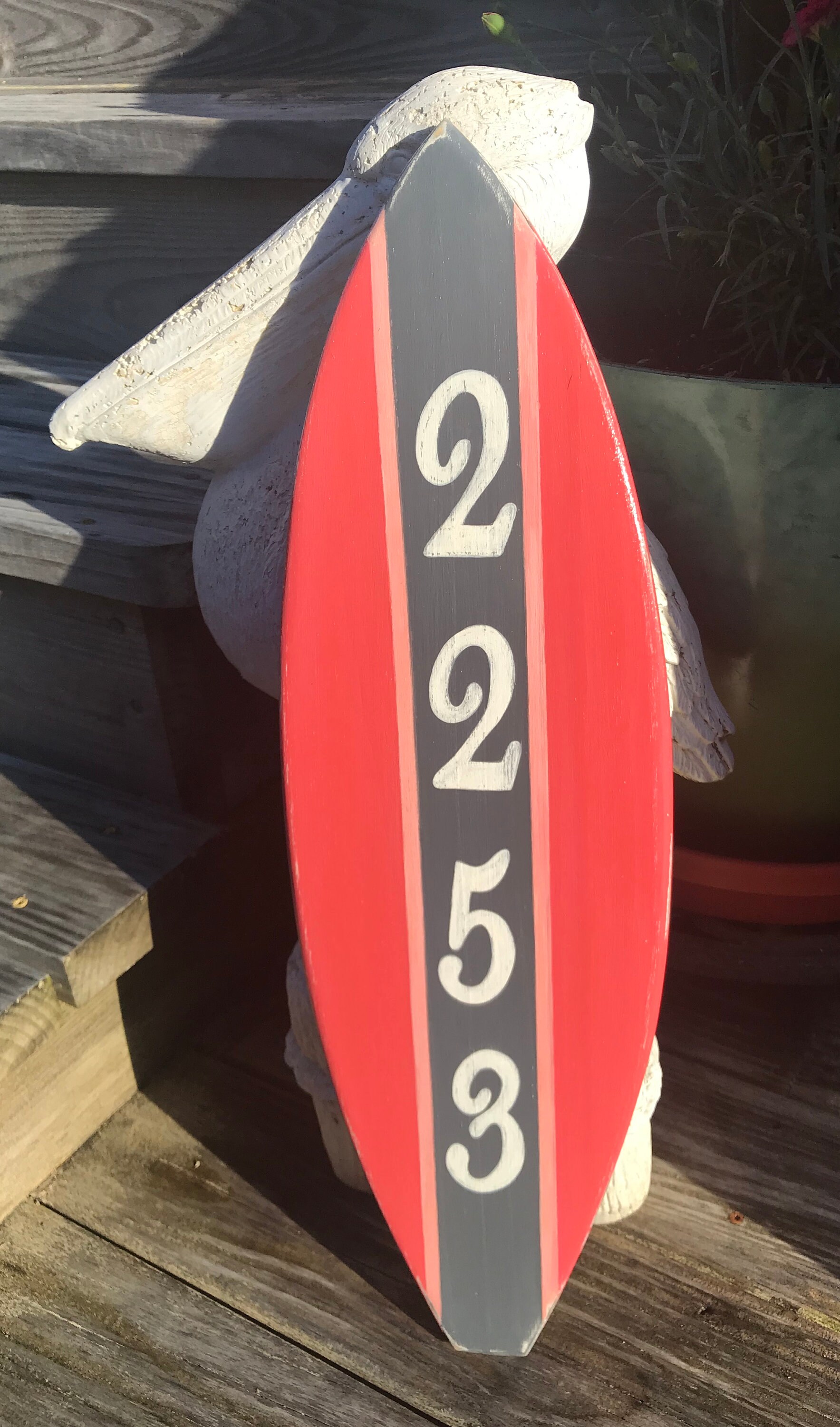 Surfboard House Number Sign custom coastal and beach decor Etsy