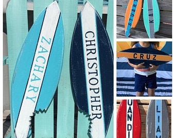 Surfboard boating and nautical wall decor custom coastal nursery