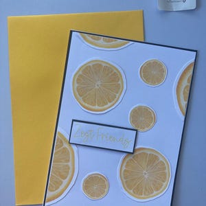 Carte de voeux faite main citrons calembours - 6,5 x 4,5 pouces