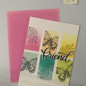 Carte de voeux câlins et amis fait main – 6,5 x 4,5 pouces