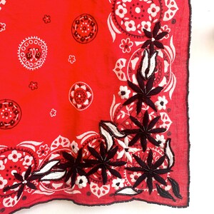 upcycled hand embroidered bandana with beading image 6