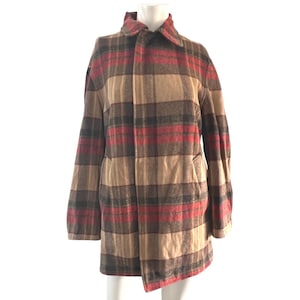 Pendleton Woolen Mills Plaid Reversible Wool Coat Jacket Vtg L Old Money Retro