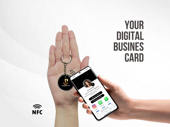 Smart Key chain| Nfc Black Keychain| Digital Business… - Gem