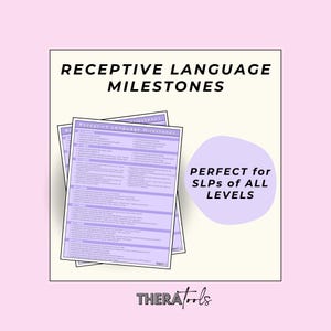Meilensteine in der rezeptiven Sprache, Sprachtherapie-Leitfaden, Ressourcen für SLPs, SLP-Geschenk, SLP-Equalisierungstool, Sprachentwicklung, SLP-Materialien