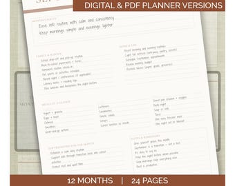 Minimalist Monthly Planner Printable Template Meal Planning Family Monthly Organizer Household Management System Digital Download