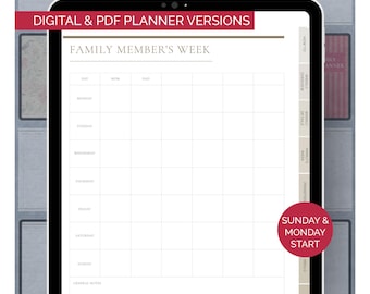 Family Weekly Planner Printable Template Meal Planning Time Management Household System Busy Parent Life Organizer Digital Download Undated