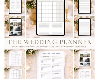 Digital Wedding Planner Template PDF Budget Tracker Tool Printable Checklist Vendor Management Celebration Event Organizer Host Details
