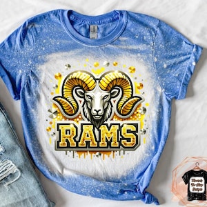 Rams Mascot Crewneck Game Day Bleached Tee Rams Shirt Rams shirt Ram Mascot Tee Rams Crewneck College Merch Rams Football Rams Apparel