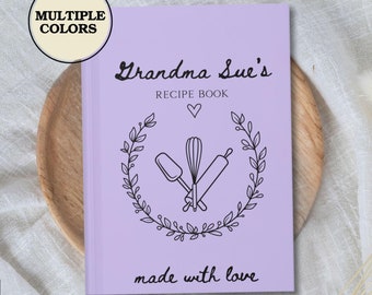 Custom Recipe Book Personalized Chef Name Cookbook Gifts Grandma Gigi Mimi Mother's Day Journal Family Cook Book Notebook Christmas Birthday