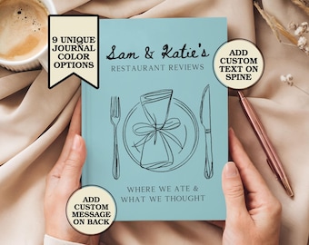 Custom Travel Food Journal Foodie Gift Personalized Dining Logbook for Couples Food Lovers Christmas Foodie Blogger Notebook Anniversary