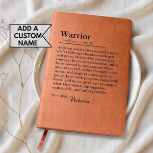 Custom Warrior Journal Cancer Survivor Encouragement Gifts Personalized Vegan Leather Journal Notebook for Grief Sobriety Recovery Gifts