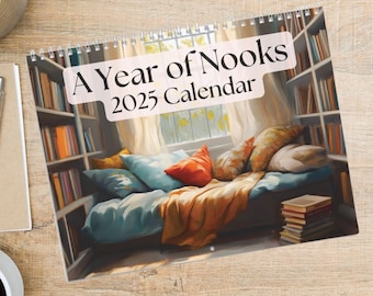 Cozy Book Wall Calendar 2025 Bookish Gifts for Reader Women Book Lover Gift Reading Calendar Book Club Librarian Christmas Gifts Bookworms