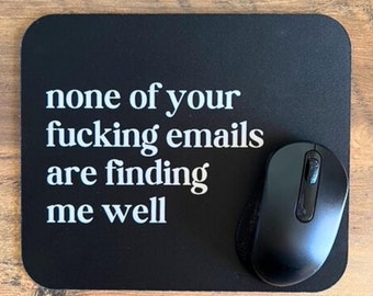 Work Mousepad Office Funny Inappropriate Mouse Desk Pad Gifts for Coworker Boss Manager Work Emails Office Job Lingo Gag Gifts Supervisor