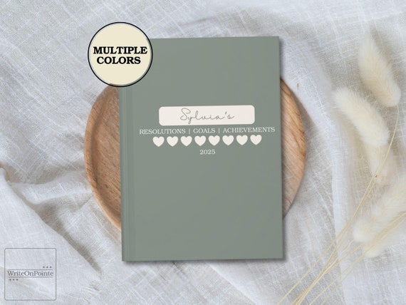 Custom New Years Resolutions 2025 Journal Personalized Goals Achievements Notebook New Years Gifts Yearly Reflection Goal Planner Gifts Her